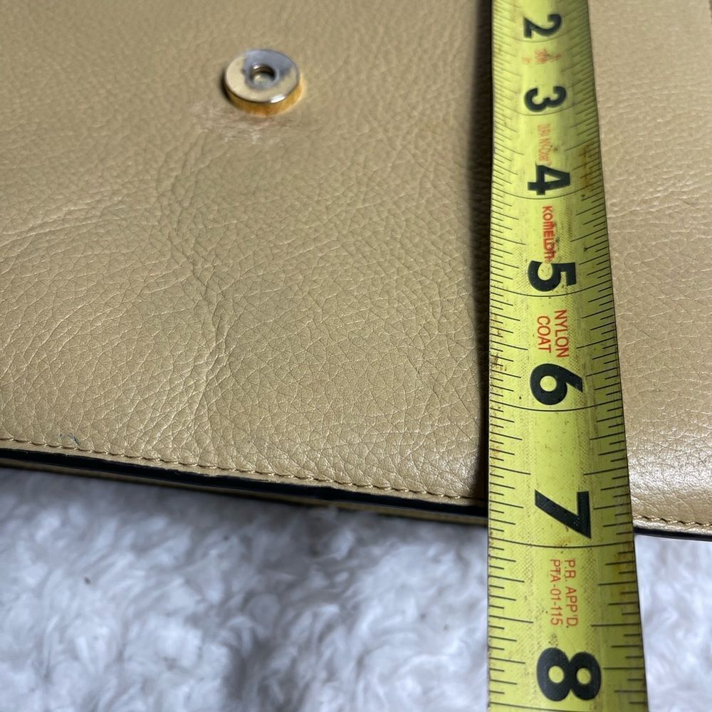 LUANA Italy  khaki leather Satchel gold & silver tone logo . - Picture 8 of 13